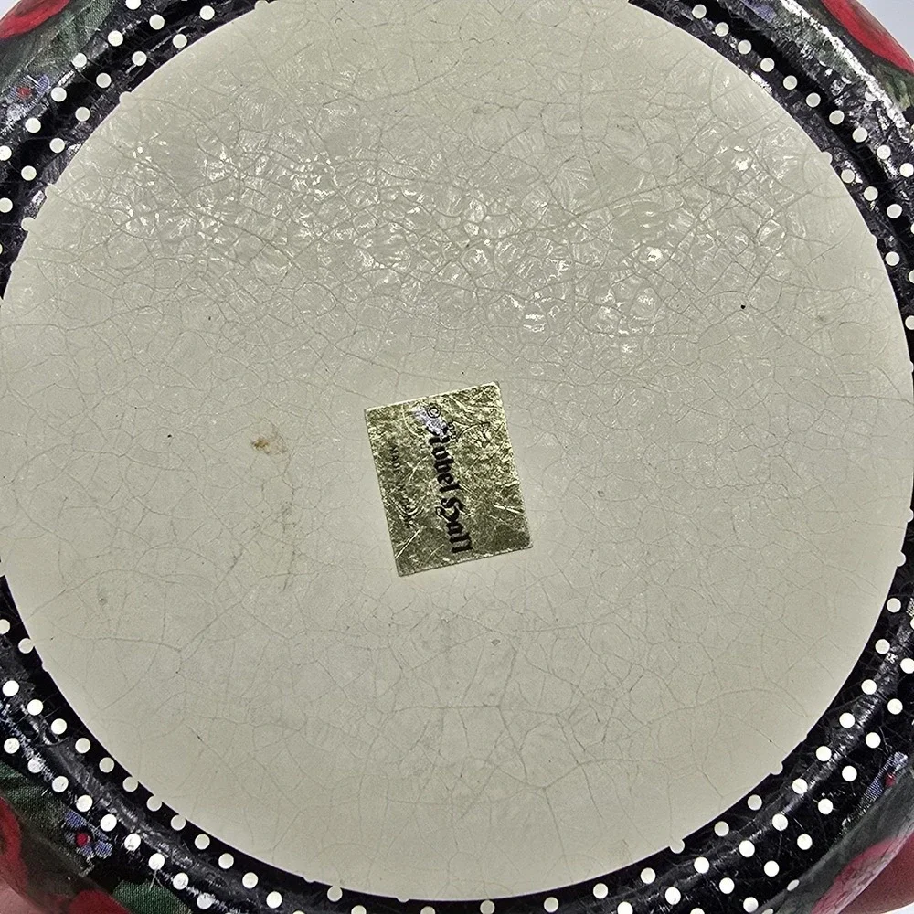ROUND RED ROSE Tin Trinket Box SIZE 2.25